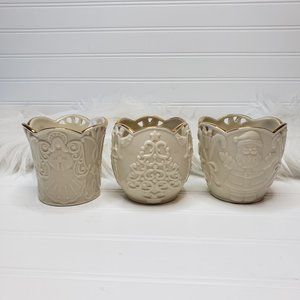 Set of 3 - Lenox Merry Lights Angel, Santa, & Christmas Tree Votive Tea Light